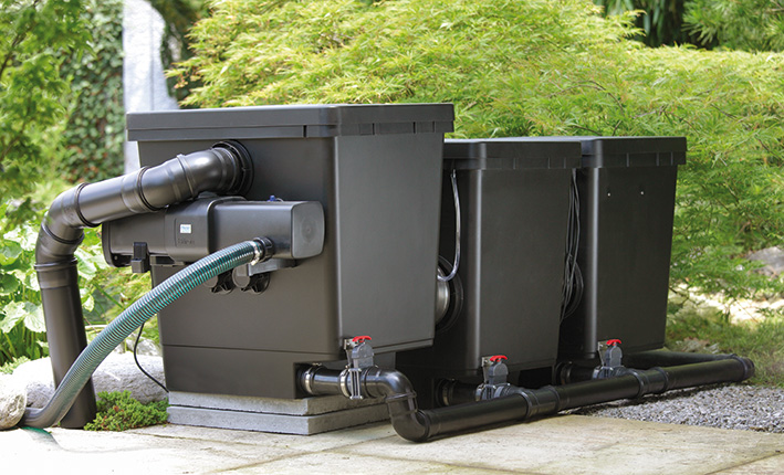 Teichpumpe mit Anschluss und Wasserfilter